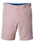 Charles Tyrwhitt Charles Tyrwhitt Red Slim Fit Harline Stripe Cotton Shorts Size 30