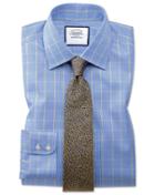  Classic Fit Non-iron Prince Of Wales Blue And Gold Cotton Dress Shirt By Charles Tyrwhitt