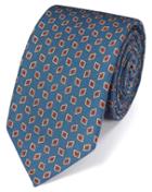 Charles Tyrwhitt Charles Tyrwhitt Mid Blue Silk Print Luxury Tie
