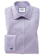  Extra Slim Fit Lilac Cube Weave Egyptian Cotton Dress Shirt French Cuff Size 14.5/32 By Charles Tyrwhitt
