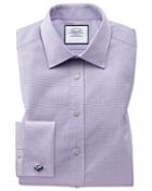  Extra Slim Fit Lilac Cube Weave Egyptian Cotton Dress Shirt French Cuff Size 14.5/32 By Charles Tyrwhitt