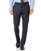  Charcoal And Blue Slim Fit Stripe Flannel Business Suit Wool Pants Size W40 L38 By Charles Tyrwhitt