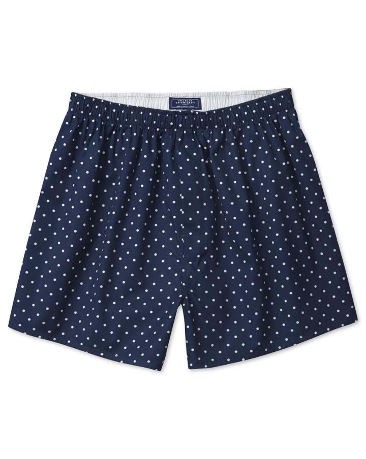 Charles Tyrwhitt Navy Dot Woven Boxer Shorts Size Small By Charles Tyrwhitt