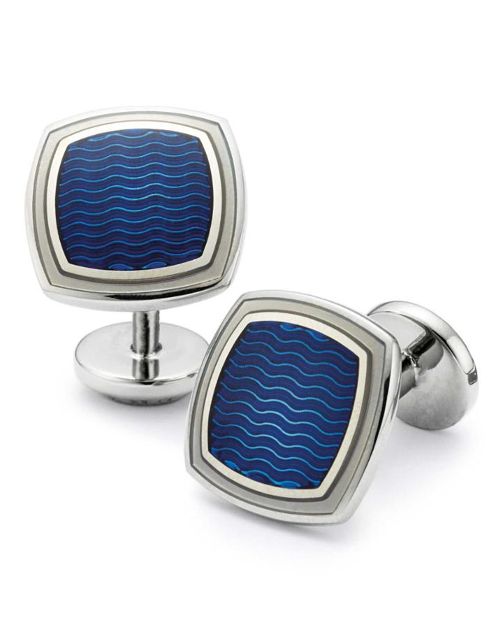 Charles Tyrwhitt Royal Wave Square Enamel Cuff Links By Charles Tyrwhitt