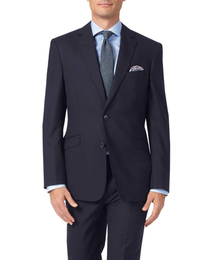 Charles Tyrwhitt Navy Extra Slim Fit Merino Business Suit Wool Jacket Size 36 By Charles Tyrwhitt