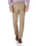 Charles Tyrwhitt Tan Slim Fit Stretch Cotton Chino Pants Size W30 L30 By Charles Tyrwhitt