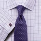 Charles Tyrwhitt Charles Tyrwhitt Classic Fit Non-iron Check Lilac Cotton Dress Shirt Size 15/35