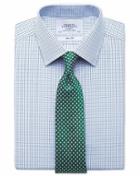 Charles Tyrwhitt Charles Tyrwhitt Slim Fit Two Colour Check Blue & Navy Cotton Dress Shirt Size 15/33