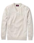  Chalk White Cashmere V-neck Sweater Size Medium By Charles Tyrwhitt