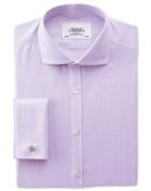 Charles Tyrwhitt Charles Tyrwhitt Extra Slim Fit Spread Collar Non-iron Puppytooth Lilac Cotton Dress Shirt Size 14.5/32