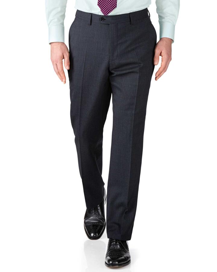 Charles Tyrwhitt Charles Tyrwhitt Navy Slim Fit End-on-end Business Suit Trousers