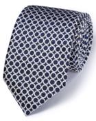  Navy And White Silk English Luxury End-on-end Tie By Charles Tyrwhitt