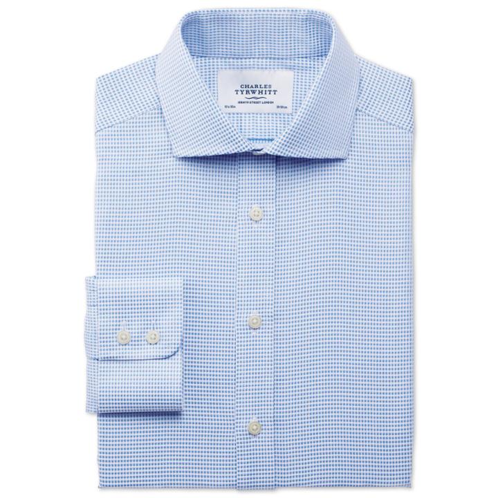 Charles Tyrwhitt Charles Tyrwhitt Sky Star Weave Spread Extra Slim Fit Shirt (14.5 - 32)