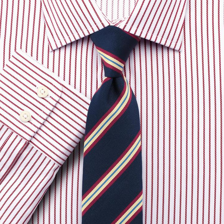 Charles Tyrwhitt Charles Tyrwhitt Slim Fit Herringbone Stripe Pink Shirt