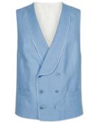  Blue Adjustable Fit Morning Suit Linen Waistcoat Size W36 By Charles Tyrwhitt