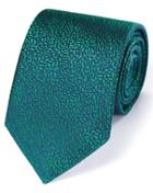  Green Silk English Luxury Floral Leaf Tie By Charles Tyrwhitt