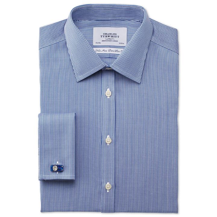 Charles Tyrwhitt Charles Tyrwhitt Royal Twill Puppytooth Non-iron Extra Slim Fit Shirt (14.5 - 33)