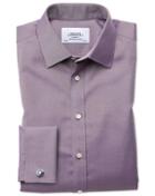 Charles Tyrwhitt Classic Fit Non-iron Twill Dark Purple Cotton Dress Shirt French Cuff Size 15.5/34 By Charles Tyrwhitt