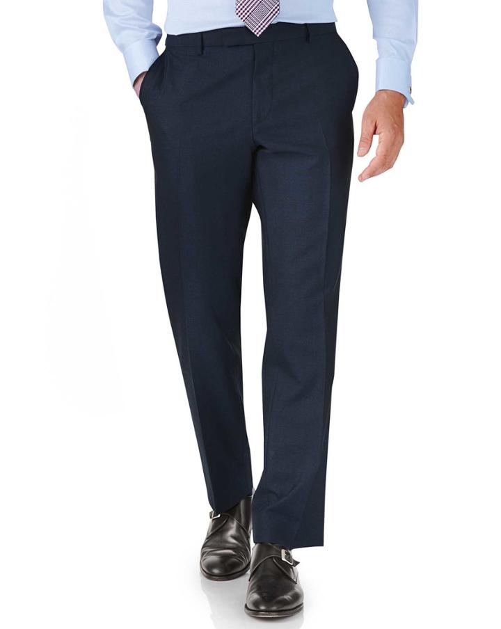 Charles Tyrwhitt Blue Classic Fit British Panama Luxury Suit Wool Pants Size W32 L30 By Charles Tyrwhitt