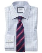  Classic Fit Blue Multi Check Egyptian Cotton Dress Shirt French Cuff Size 15.5/34 By Charles Tyrwhitt