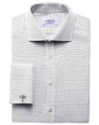 Charles Tyrwhitt Charles Tyrwhitt Extra Slim Fit Spread Collar Non-iron White And Black Cotton Dress Shirt Size 15.5/37