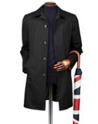  Black Cotton Raincotton Coat Size 40 By Charles Tyrwhitt