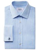 Charles Tyrwhitt Charles Tyrwhitt Slim Fit Raised Stripe Sky Blue Cotton Dress Shirt Size 15/32
