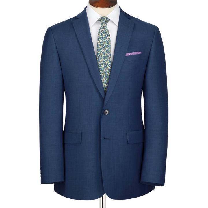 Charles Tyrwhitt Charles Tyrwhitt Blue Slim Fit Tonic Twill Gosford Business Suit Super 100 Wool Jacket Size 38