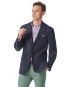  Classic Fit Navy Cotton Linen Linen Jacket Size 38 By Charles Tyrwhitt