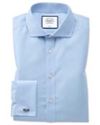  Extra Slim Fit Spread Collar Non-iron Twill Sky Blue Cotton Dress Shirt French Cuff Size 14.5/32 By Charles Tyrwhitt