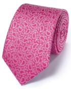 Charles Tyrwhitt Dark Pink Silk Classic Paisley Tie By Charles Tyrwhitt