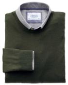 Charles Tyrwhitt Charles Tyrwhitt Dark Green Merino Wool Crew Neck Sweater Size Large