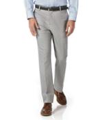 Charles Tyrwhitt Silver Slim Fit Stretch Non-iron Cotton Tailored Pants Size W36 L34 By Charles Tyrwhitt