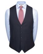  Navy Adjustable Fit Herringbone Business Suit Wool Vests Size W36 By Charles Tyrwhitt