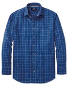 Charles Tyrwhitt Extra Slim Fit Dobby Blue And White Check Textured Cotton Casual Shirt Single Cuff Size Large By Charles Tyrwhitt