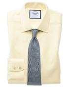  Slim Fit Egyptian Cotton Royal Oxford Yellow Dress Shirt Single Cuff Size 16/36 By Charles Tyrwhitt