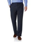  Navy Classic Fit Easy Care Linen Tailored Pants Size W32 L30 By Charles Tyrwhitt