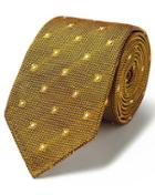  Yellow Jacquard Grenadine Spot Italian Luxury Silk Tie By Charles Tyrwhitt