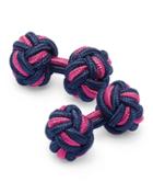 Charles Tyrwhitt Charles Tyrwhitt Navy And Pink Knot Viscose/elastane Cuff Links