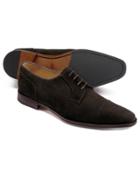  Brown Suede Derby Shoes Size 11.5 By Charles Tyrwhitt