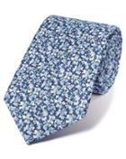 Charles Tyrwhitt Charles Tyrwhitt Blue Multi Cotton Luxury Italian Floral Tie