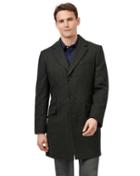  Green Herringbone British Wool Epsom Wool Coat Size 38 By Charles Tyrwhitt