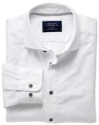 Charles Tyrwhitt Slim Fit Spread Collar Popover White Cotton Casual Shirt Single Cuff Size Large By Charles Tyrwhitt