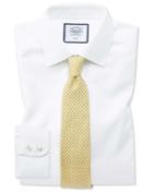  Extra Slim Fit Non-iron White Triangle Weave Cotton Dress Shirt Single Cuff Size 14.5/32 By Charles Tyrwhitt