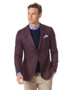  Slim Fit Berry Italian Wool Flannel Wool Blazer Size 38 By Charles Tyrwhitt