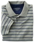 Charles Tyrwhitt Charles Tyrwhitt Slim Fit Grey And Sky Striped Pique Polo Shirt