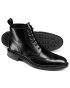 Charles Tyrwhitt Black Brogue Wing Tip Boots Size 11 By Charles Tyrwhitt