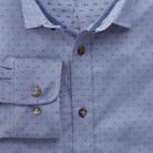 Charles Tyrwhitt Extra Slim Fit Blue Dobby Chambray Cotton Casual Shirt Single Cuff Size Small By Charles Tyrwhitt