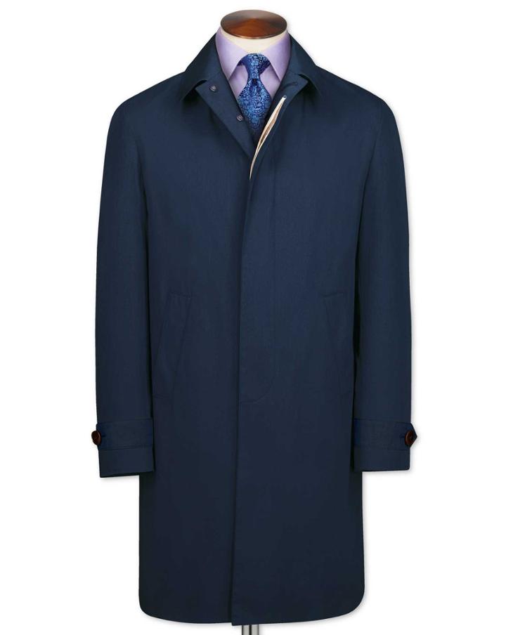 Charles Tyrwhitt Charles Tyrwhitt Classic Fit Blue Raincoat