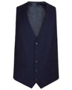  Ink Blue Adjustable Fit Birdseye Travel Suit Wool Waistcoat Size W36 By Charles Tyrwhitt